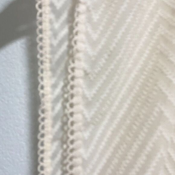 Lovestitch Kaftan Dress Ivory Small-Medium Chevron V Neck Crochet Lace Trim - Picture 6 of 13